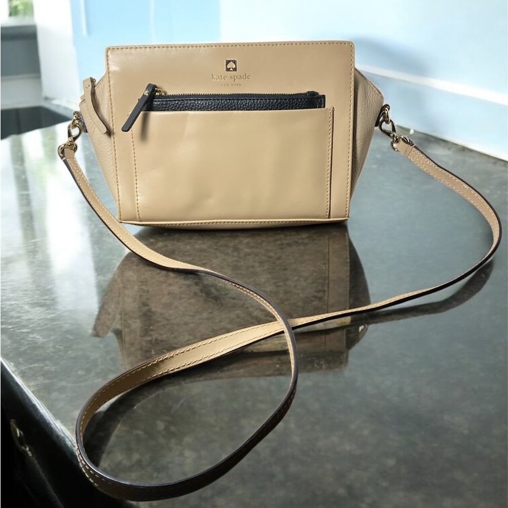 Kate Spade Tan and Black Adelia  Crossbody Bag
